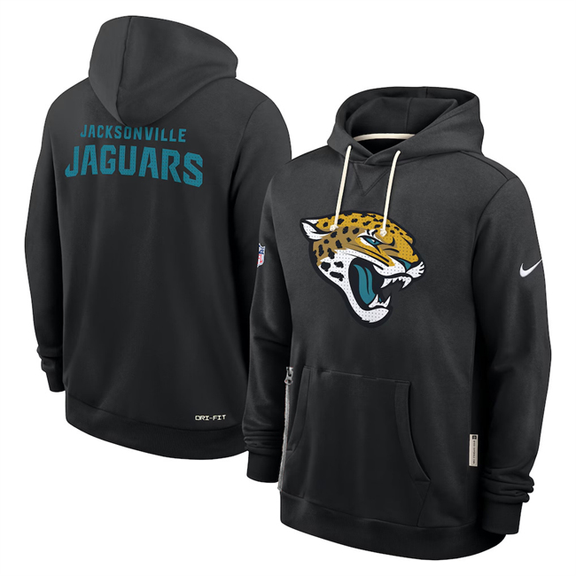 Men's Jacksonville Jaguars Black Sideline Standard Issue Initial Home Dri-FIT Pullover Hoodie